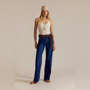 Free People We The Free Tinsley Baggy High Rise Jeans in Dark Romance size 27